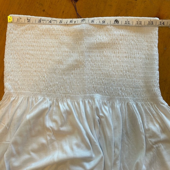 Lascana White Smocked Peplum Strapless Top - Picture 10 of 13